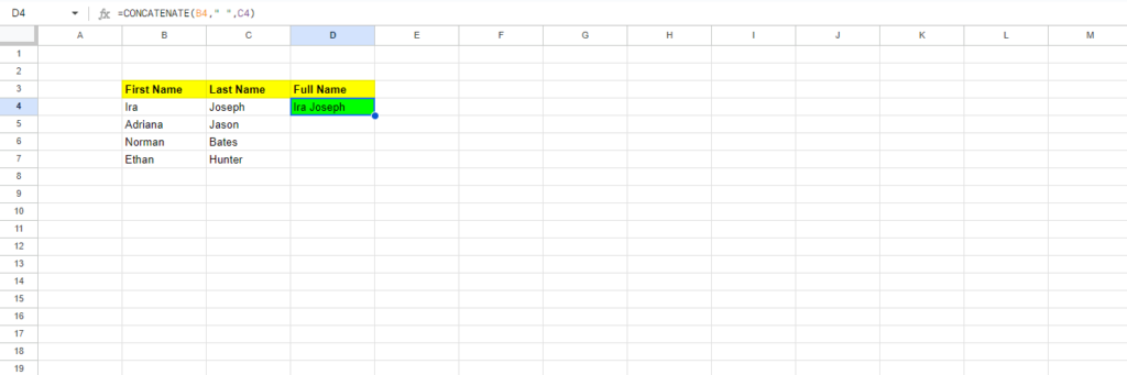 CONCATENATE formula excel