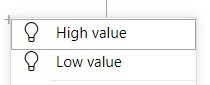 high value and low value of AI visualization decomposition tree in Power BI